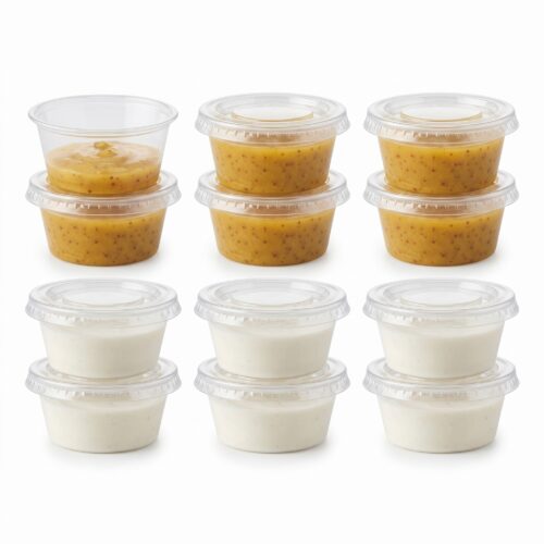 DRESSING CUP Transparent With Lid 50ml 100 pcs